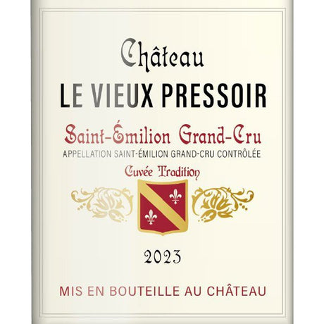 Château le Vieux Pressoir Cuvée Tradition 2023 Saint-Emilion Grand Cru - Vin rouge de Bordeaux