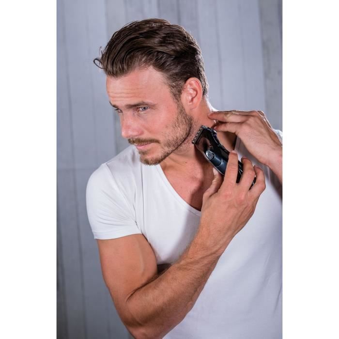 Tondeuse a cheveux et barbe - WAHL - HAIRCUT & BEARD - 3,5 W - 10 sabots - Autonomie : 40 min - Noir