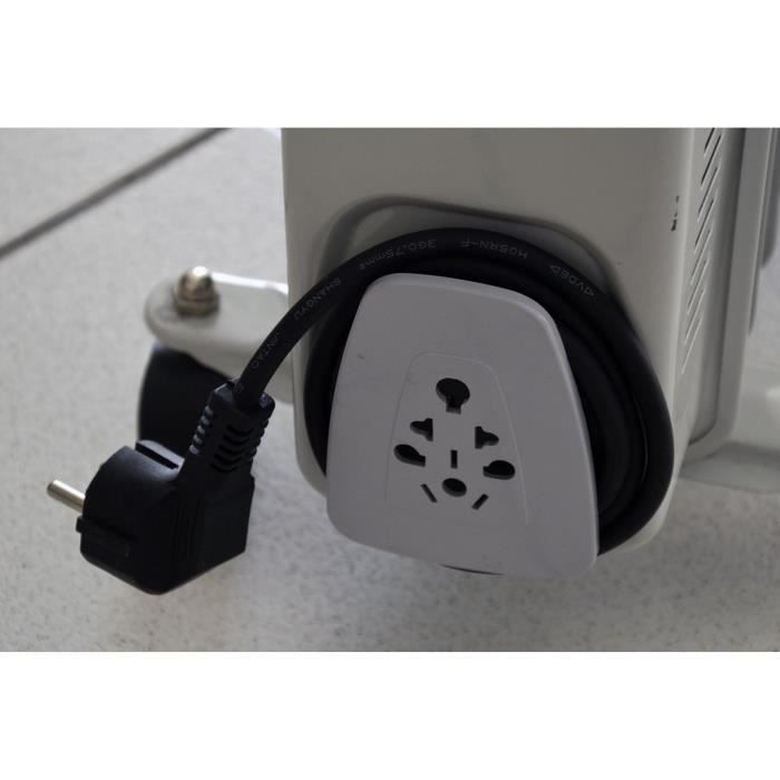 Radiateur électrique bain d'huile - 1500W - WARM TECH - 240V - Jusqu'a 25m3 - Gris