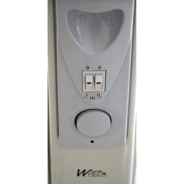 Radiateur électrique bain d'huile - 2000W - WARM TECH - 240V - Jusqu'a 30m3 - Gris