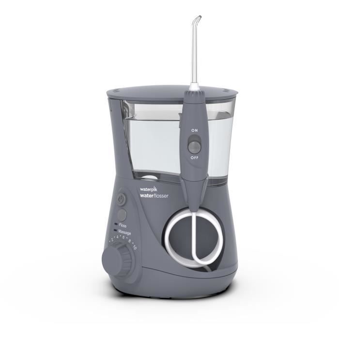 Jet Dentaire - WATERPIK - WP-667 Ultra Professionnel - Gris - 10 Niveaux de pression - 7 Embouts inclus