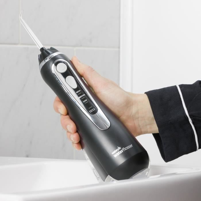 Jet Dentaire - WATERPIK - WP-582 Advanced - Sans Fil - Rechargeable - 3 Niveaux de pression - 4 Embouts
