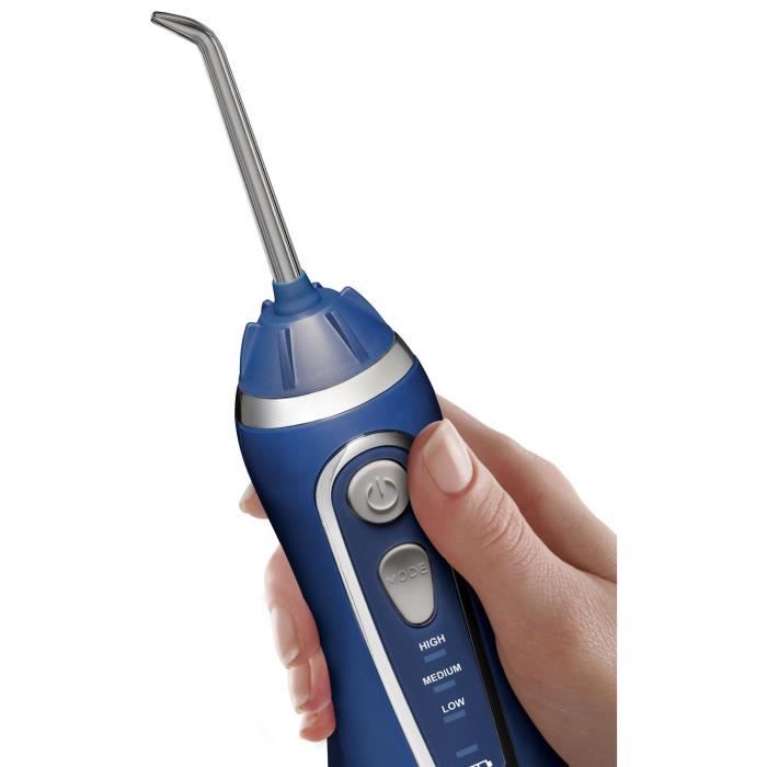 Jet Dentaire - WATERPIK - WP-583 Advanced - Sans Fil - Rechargeable - 3 Niveaux de pression - 4 Embouts