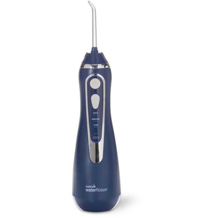 Jet Dentaire - WATERPIK - WP-583 Advanced - Sans Fil - Rechargeable - 3 Niveaux de pression - 4 Embouts