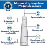 Waterpik WF-20 Pulse, Hydropulseur Sans Fil, Recommandé par l'UFSBD, Jet dentaire Rechargeable, Elimine la Plaque, Blanc