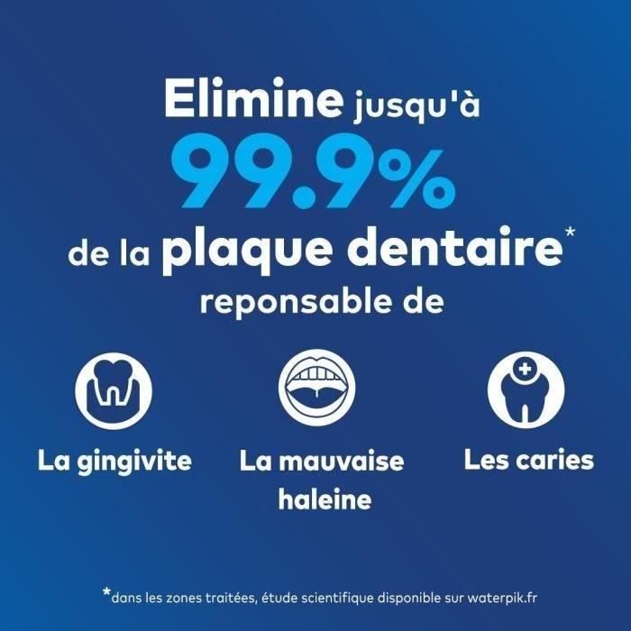 Waterpik WF-20 Pulse, Hydropulseur Sans Fil, Recommandé par l'UFSBD, Jet dentaire Rechargeable, Elimine la Plaque, Blanc