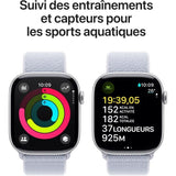 Apple Watch Series 10 GPS + Cellular - 46mm - Boîtier Silver Aluminium - Bracelet Blue Cloud Sport Loop