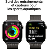 Apple Watch Series 10 GPS + Cellular - 46mm - Boîtier Slate Titanium - Bracelet Slate Milanese Loop - M/L