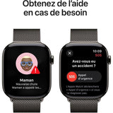 Apple Watch Series 10 GPS + Cellular - 46mm - Boîtier Slate Titanium - Bracelet Slate Milanese Loop - M/L