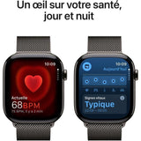 Apple Watch Series 10 GPS + Cellular - 46mm - Boîtier Slate Titanium - Bracelet Slate Milanese Loop - M/L