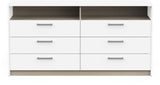 Commode - WATSON - 6 tiroirs - Chene Kronberg / Blanc mat - 162,7 x 39,5 x 81,1 cm - DEMEYERE