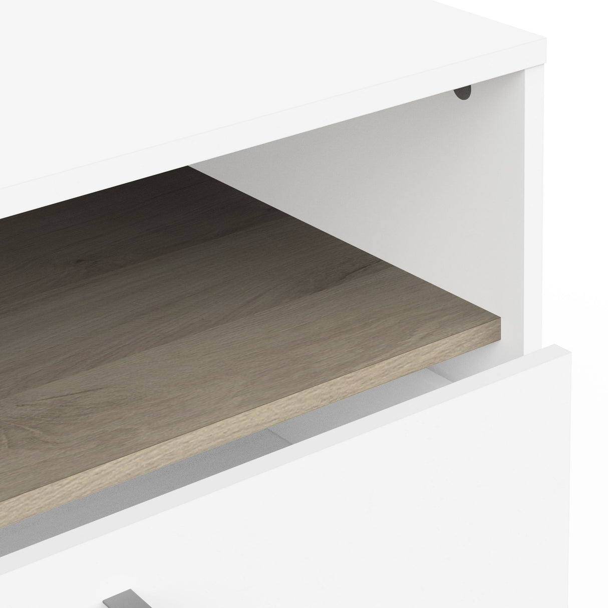 Commode - WATSON - 6 tiroirs - Chene Kronberg / Blanc mat - 162,7 x 39,5 x 81,1 cm - DEMEYERE