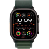 Apple Watch Ultra 2 GPS + Cellular - 49mm - Boîtier Black Titanium - Bracelet Dark Green Alpine Loop - Large