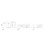 Ensemble meuble TV table basse buffet WAYNE - Mélaminé - Style scandinave - Chene brossé et noir