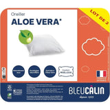Lot de 2 oreillers aloé véra - 60 x 60 cm - Moelleux - BLEU CALIN - Blanc