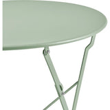 Set bistrot 2 personnes - Table ronde pliante 60 cm + 2 chaises - Acier thermolaqué - Vert