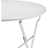 Set bistrot - Ensemble repas de jardin - Table pliante Diam.60 cm  + 2 chaises - Acier thermolaqué - Gris