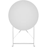 Set bistrot - Ensemble repas de jardin - Table pliante Diam.60 cm  + 2 chaises - Acier thermolaqué - Gris