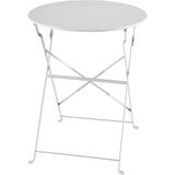 Set bistrot - Ensemble repas de jardin - Table pliante Diam.60 cm  + 2 chaises - Acier thermolaqué - Gris