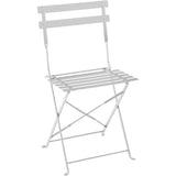 Set bistrot - Ensemble repas de jardin - Table pliante Diam.60 cm  + 2 chaises - Acier thermolaqué - Gris