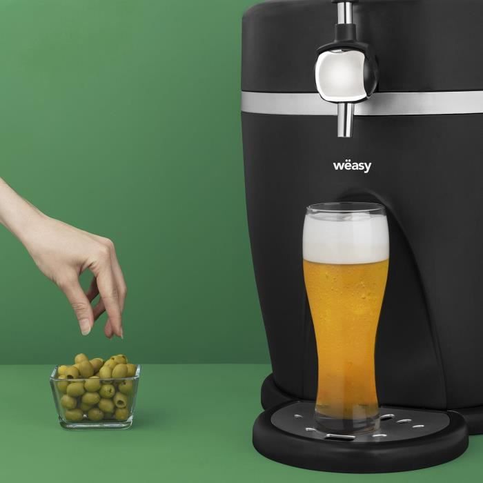 Tireuse a bere WEASY - PINT568 - Capacité 5L - Température réglables 3° a 6°C - Compatible tous fűts - Noir