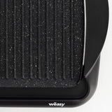 WEASY STO52 Plancha ÈlÈctrique 2000W - Plaque effet pierre - 52x27cm - TempÈrature rÈglable - Revetement anti-adhÈsif - Bac