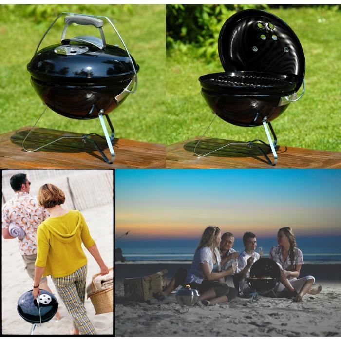 Barbecue charbon - WEBER Smokey Joe -Ř37cm - Noir