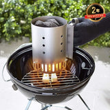 Cheminée d'allumage - WEBER - Petit Modele Smokey Joe - Acier inoxydable - Gris - Rapidité d'allumage