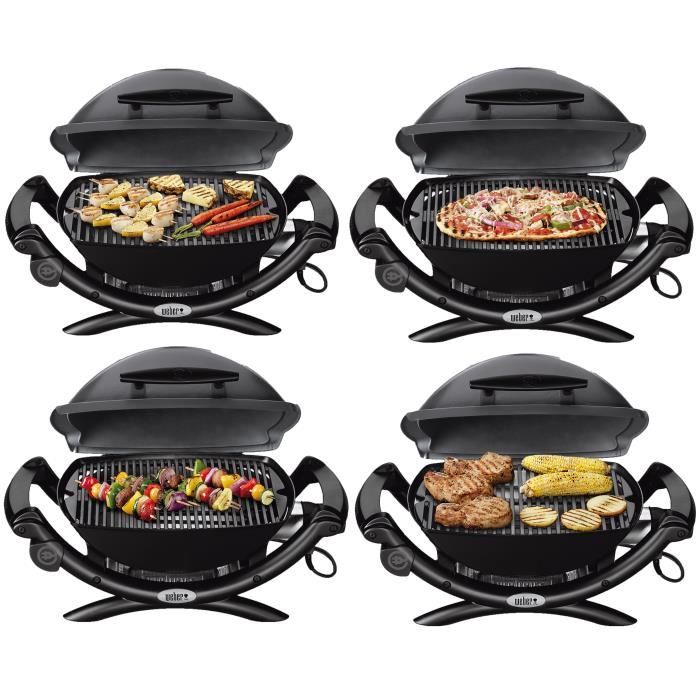 WEBER Barbecue Grill Electrique Q1400 - Surface de cuisson 43 x 32 cm - Noir