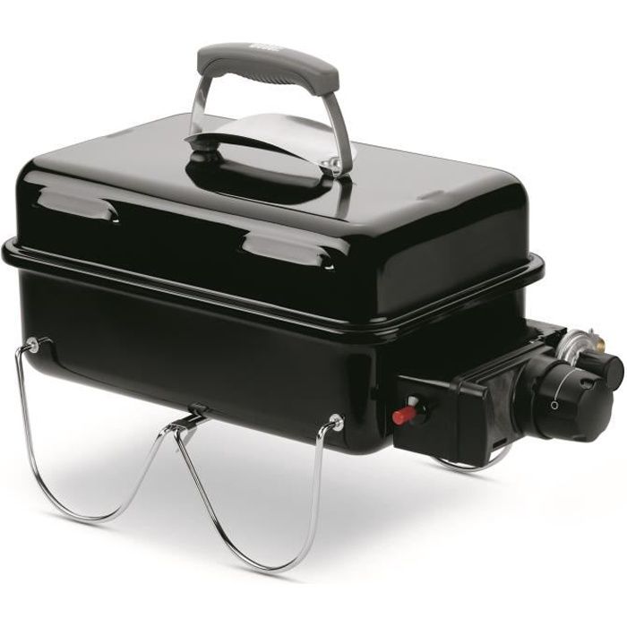 WEBER Barbecue a gaz GO ANYWHERE - 40,5 x 25,5 cm - Cuve et couvercle en acier émaillé - Brûleur inox