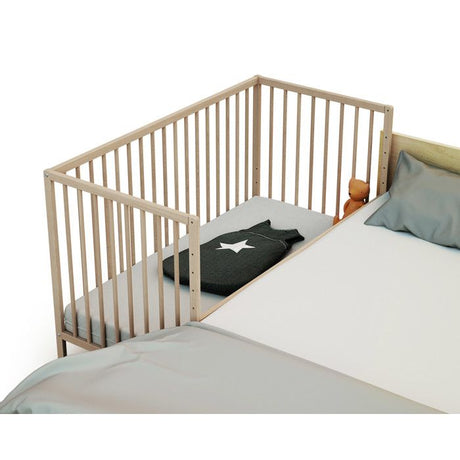 WEBABY - Lit bébé cododo en bois avec roulettes 60 x 120 LIO  Hetre Brut - Taille unique