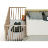Lit bébé cododo - 60 x 120 cm - WEBABY - LIO - Hetre brut