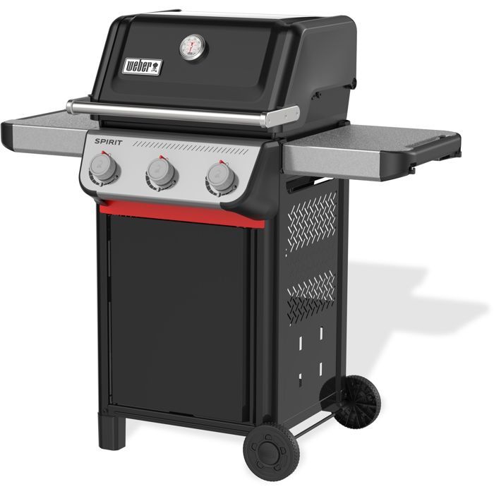 Barbecue a gaz - Weber - Spirit E-310 - 3 brűleurs en acier inoxydable - 7kW - Thermometre - Noir