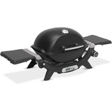 Barbecue a gaz - Weber - Q1200N - 2,94kW - 1 brűleur en acier inoxydable - Deux tablettes d'appoint - Fonte émaillée- Noir