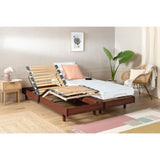 Ensemble relaxation TALCA matelas + sommiers électriques décor cerisier 2x70x190 - Mousse - 14 cm - Ferme