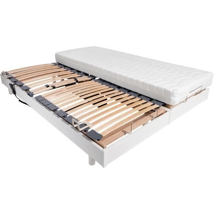 Ensemble relaxation matelas + sommiers électriques 2x70x190 - Mousse - Ferme - TALCA Fabrication française