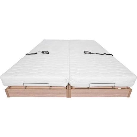 Ensemble relaxation matelas + sommiers électriques 2x90x200 - Mousse - Ferme - TALCA Fabrication française