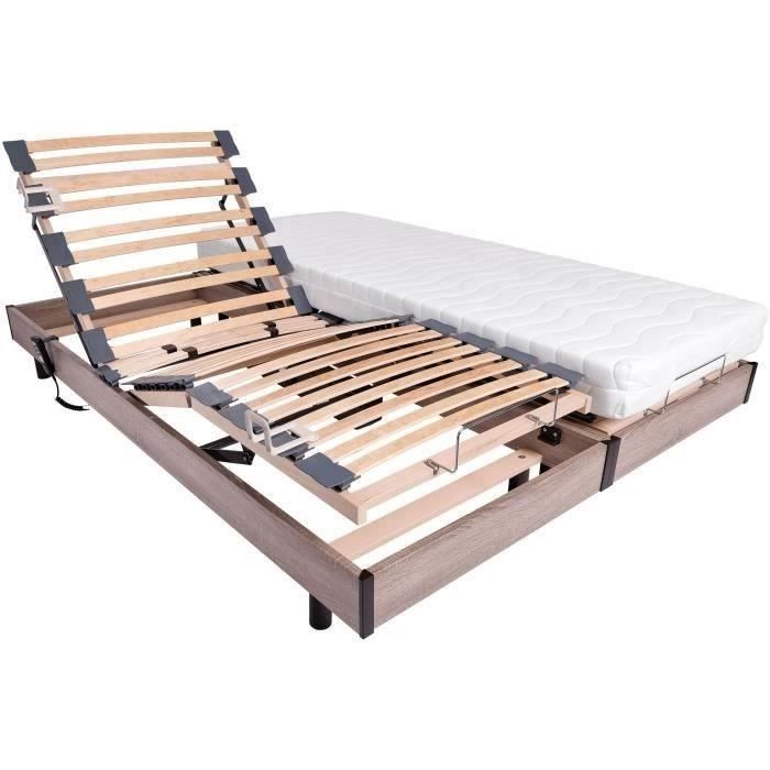 Ensemble relaxation matelas + sommiers électriques 2x70x190 - Mousse - Ferme - TALCA Fabrication française
