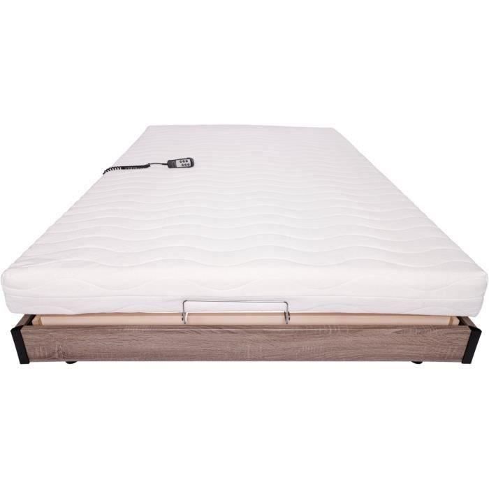 Ensemble relaxation matelas + sommier électrique 140x190 - Mousse - Ferme - TALCA Fabrication française