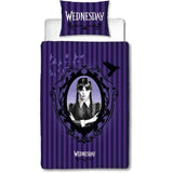 Parure de lit réversible - MERCREDI - Microfibre - 1 housse de couette 140 x 200 cm + 1 taie 63 x 63 cm