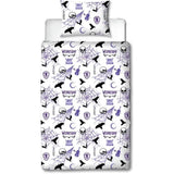 Parure de lit réversible - MERCREDI - Microfibre - 1 housse de couette 140 x 200 cm + 1 taie 63 x 63 cm