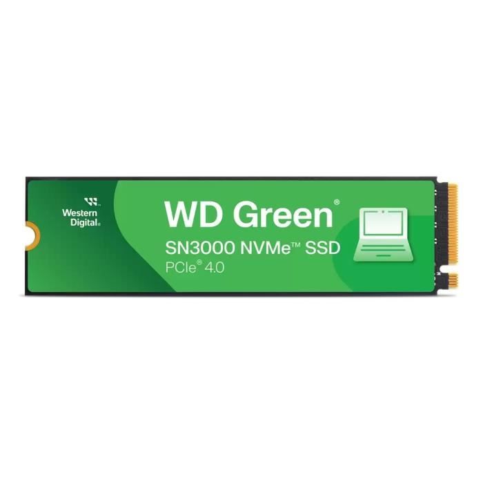 WESTERN DIGITAL - WDS100T4G0E - SSD Interne - Green - SN3000 - NVMe - 1 To