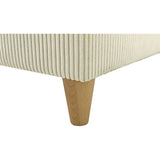 Canapé d'angle convertible - 4 places - WESTON - Velours côtelé beige - Tetieres réglables - 259 x 227 x 77/92 cm