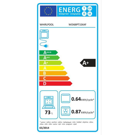 Four encastrable - Pyrolyse - WHIRLPOOL - WOI68PT1SXAF - Inox - 73 L - 59,5 x 56,4 x 59,7 cm