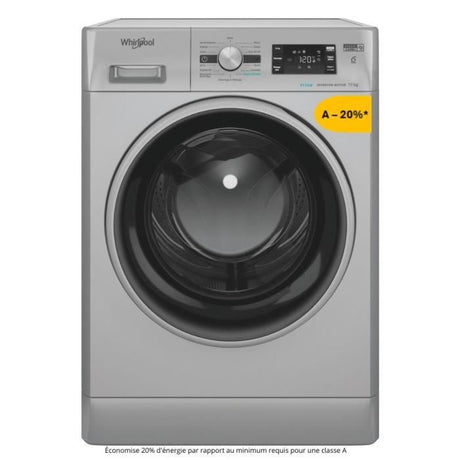 Lave-linge hublot WHIRLPOOL FFBP10489SBSVFR - 10 kg - Induction - L60cm - 1400 trs/min - Classe A-20% - Silver