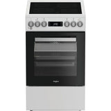 Cuisiniere vitrocéramique - WHIRLPOOL - W5V5LCW - 4 foyers - 7900 W - L50 cm - Blanc