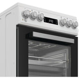 Cuisiniere vitrocéramique - WHIRLPOOL - W5V5LCW - 4 foyers - 7900 W - L50 cm - Blanc