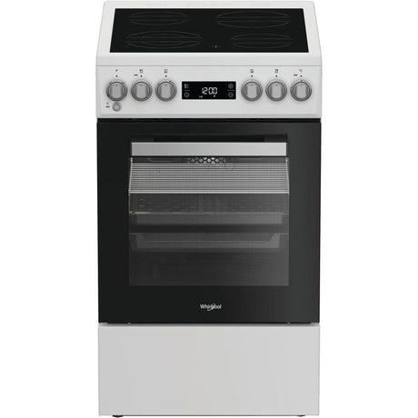 Cuisiniere vitrocéramique - WHIRLPOOL - W5V5LCW - 4 foyers - 7900 W - L50 cm - Blanc