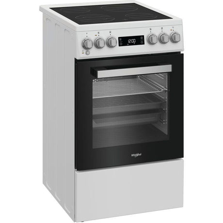 Cuisiniere vitrocéramique - WHIRLPOOL - W5V5LCW - 4 foyers - 7900 W - L50 cm - Blanc