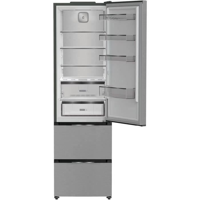 Réfrigérateur combiné - Whirlpool - WHKF6352X5E - Classe D - 351 L (249L + 102L) - 35 dB - Dual No Frost - Gris Inox